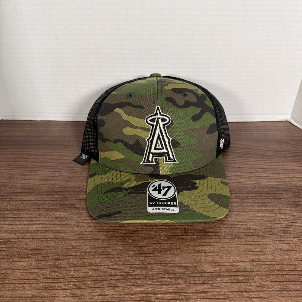 '47 Brand Los Angeles Angels MLB Baseball Trucker Snapback Hat Cap Camo NWT OSFA